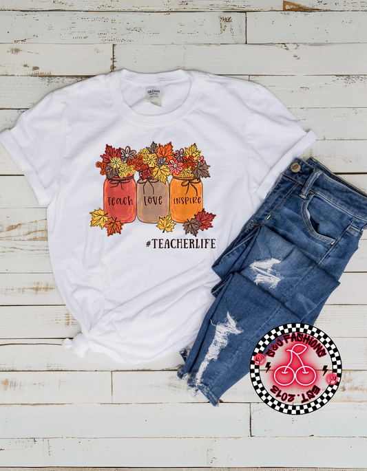 Teach Love Inspire Fall Ladies Shirt