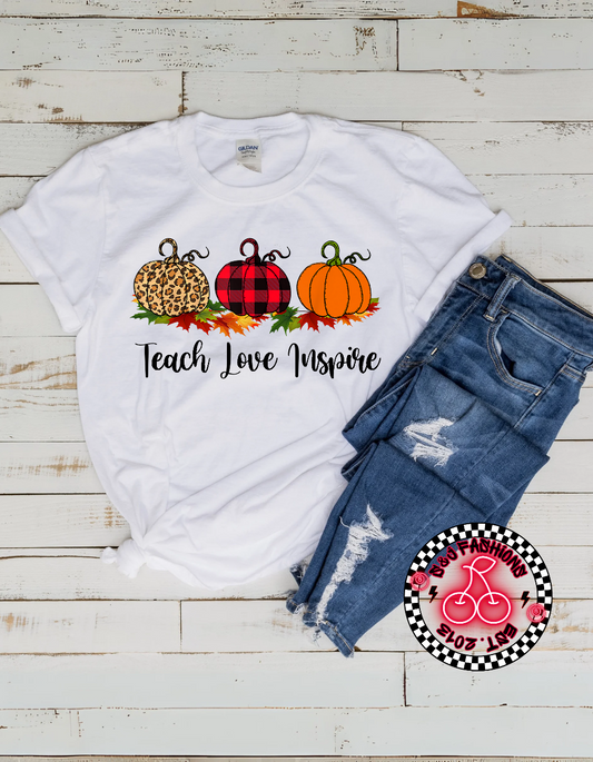 Teach Love Inspire Fall Ladies Shirt