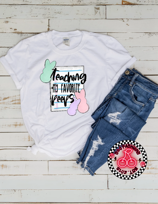 Teaching My Favorite Peeps Easter Ladies Shirt School