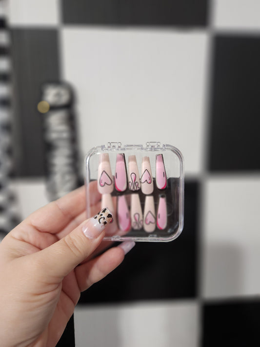Pink Pop Art Long Nails