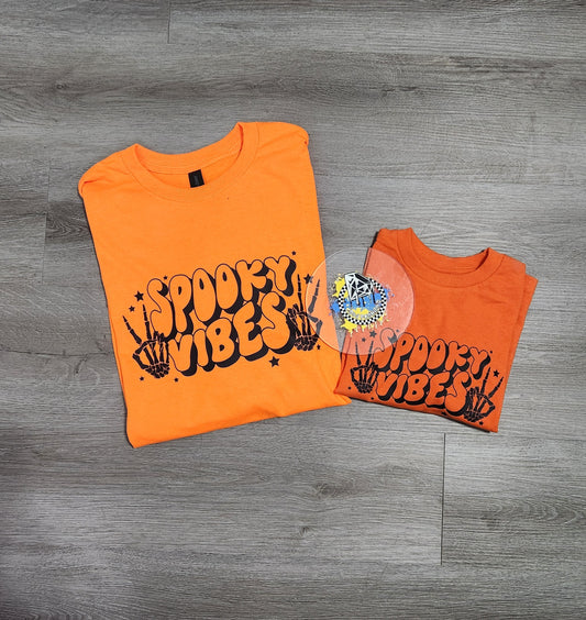 Spooky Vibes Halloween Ladies Shirt Mens Shirt Boys Shirt Girls Shirt