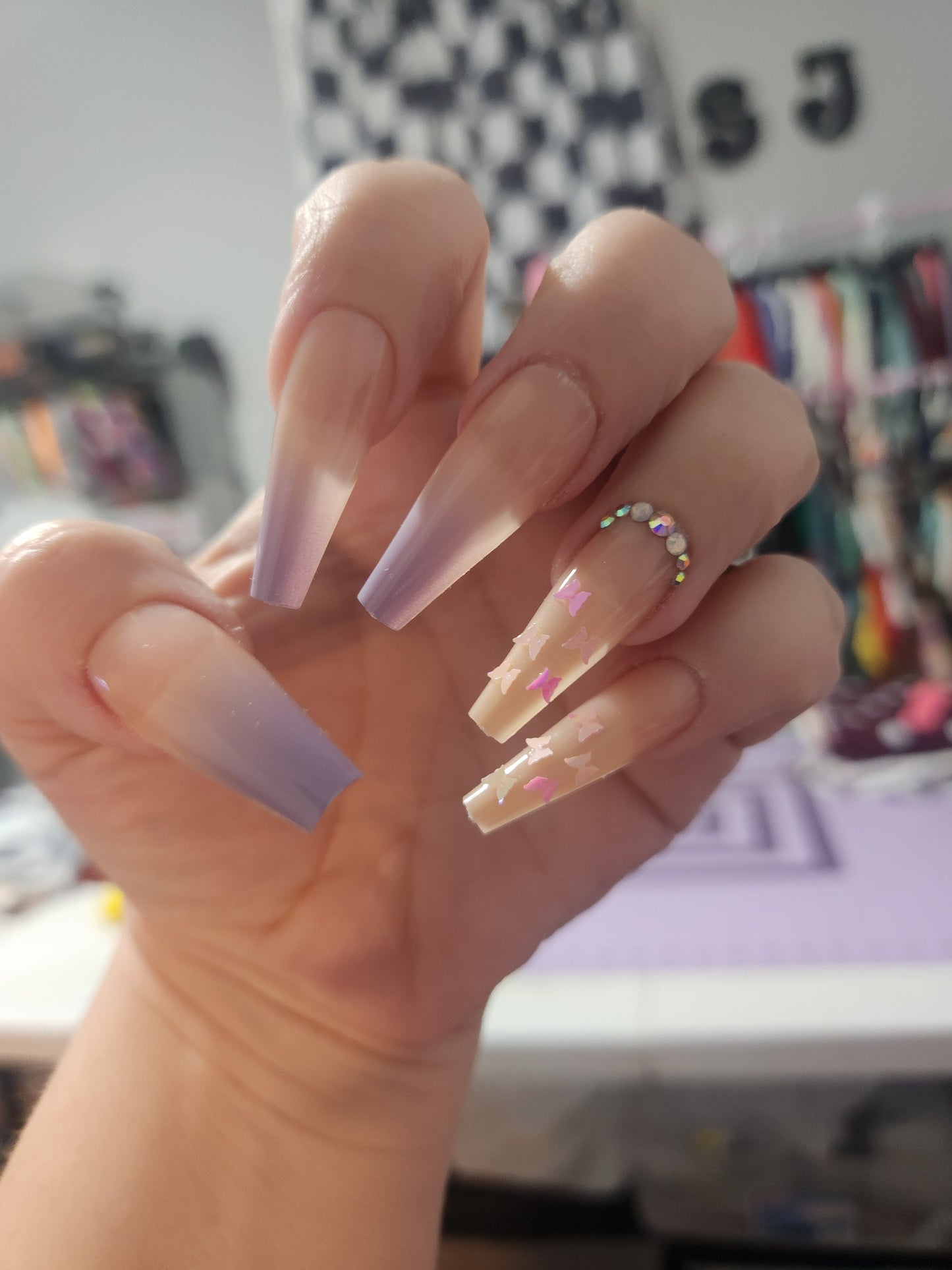 Butterfly Long Nails