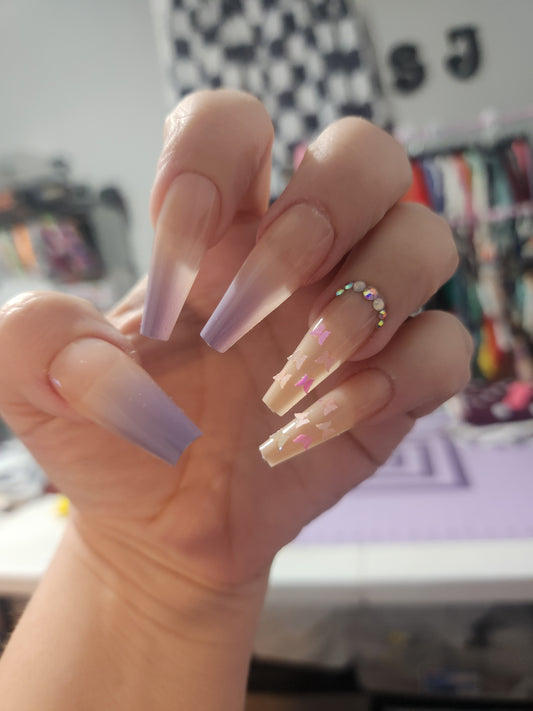 Butterfly Long Nails