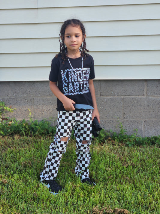 Checker Kindergarten Boys Shirt Girls Shirt Back to School