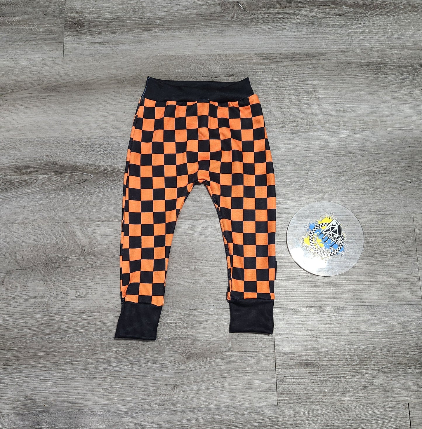 Black & Orange Checker Handmade