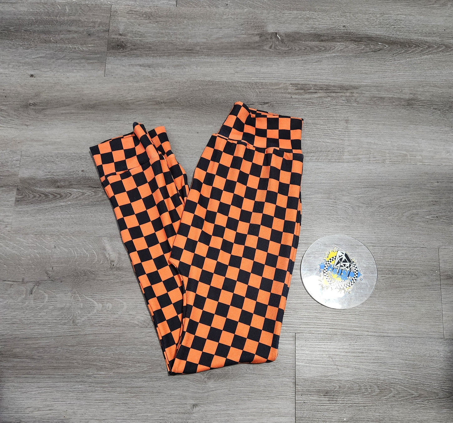 Black & Orange Checker Handmade