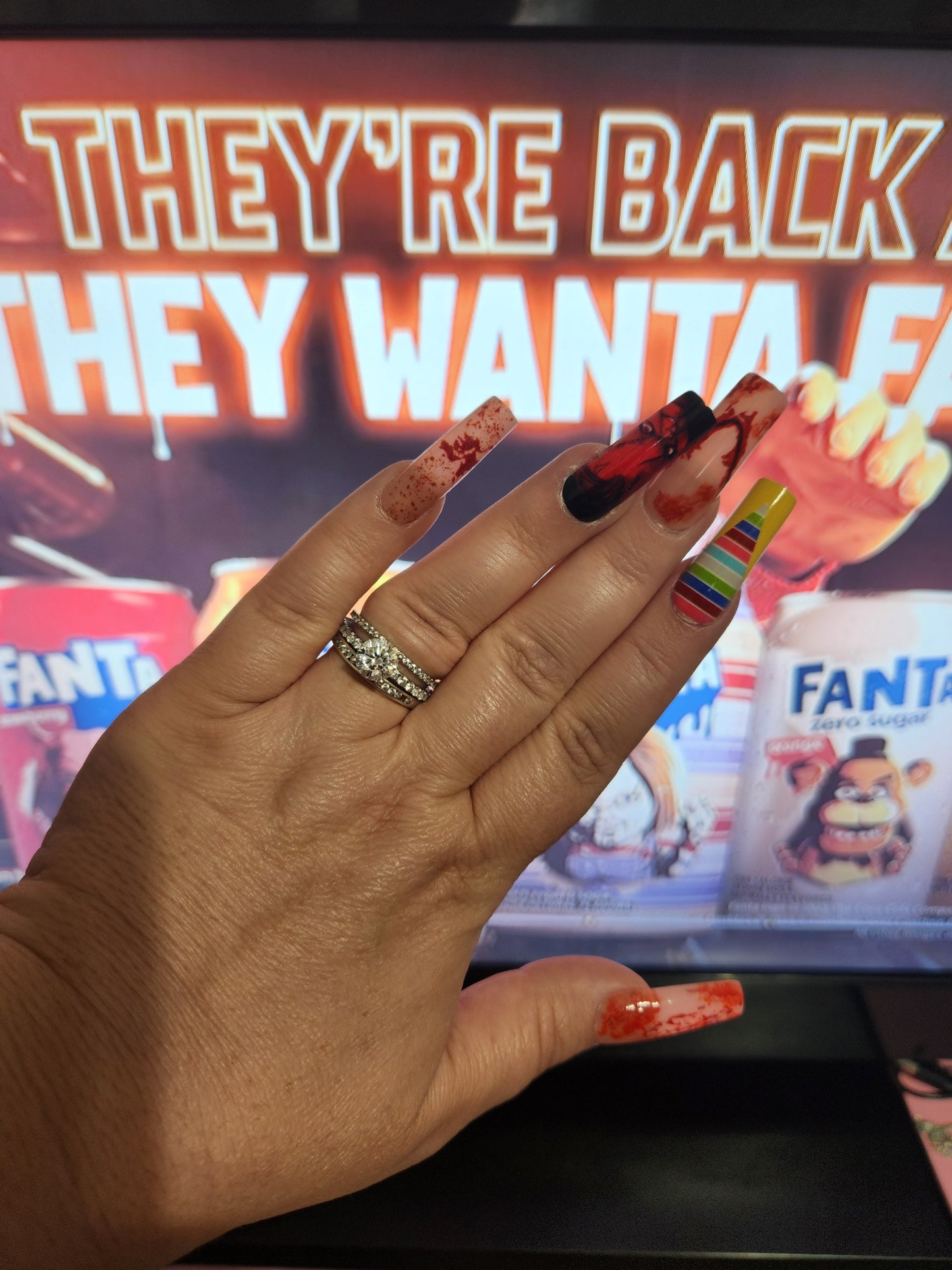 Chucky Halloween Long Nails