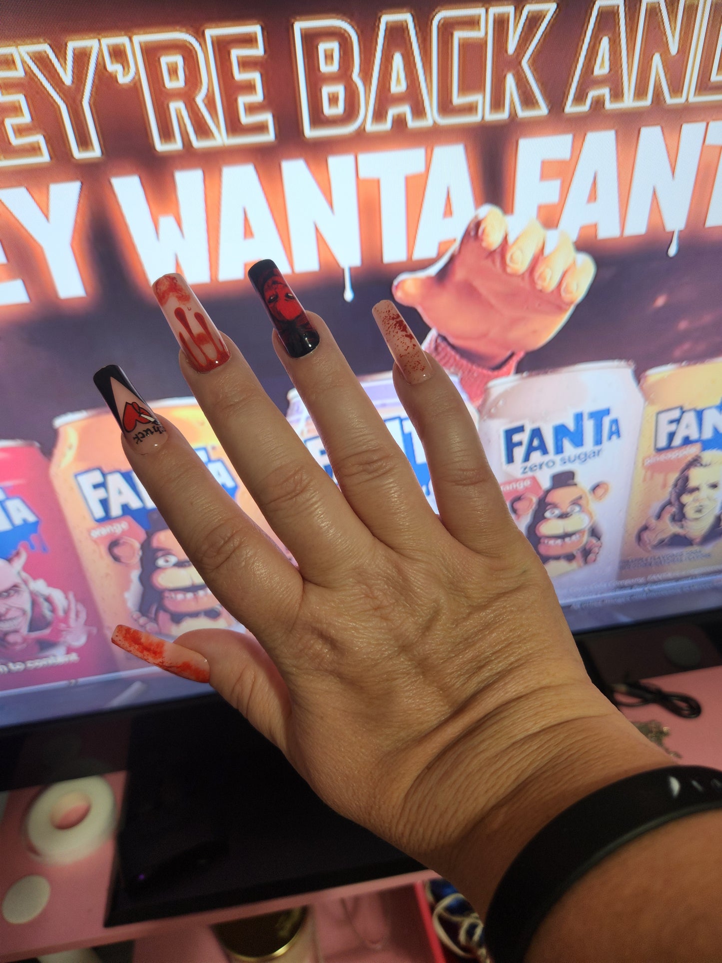 Chucky Halloween Long Nails