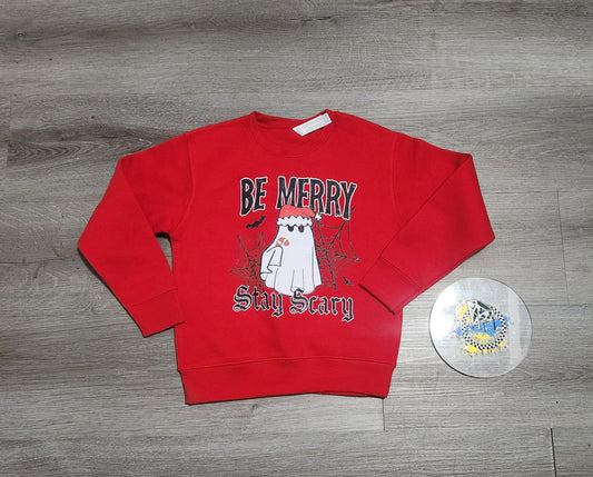 Be Merry Stay Spooky Christmas Boys Shirt Girls Shirt Ladies Shirt Mens Shirt