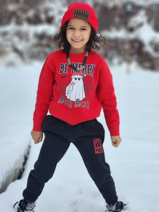 Be Merry Stay Spooky Christmas Boys Shirt Girls Shirt Ladies Shirt Mens Shirt