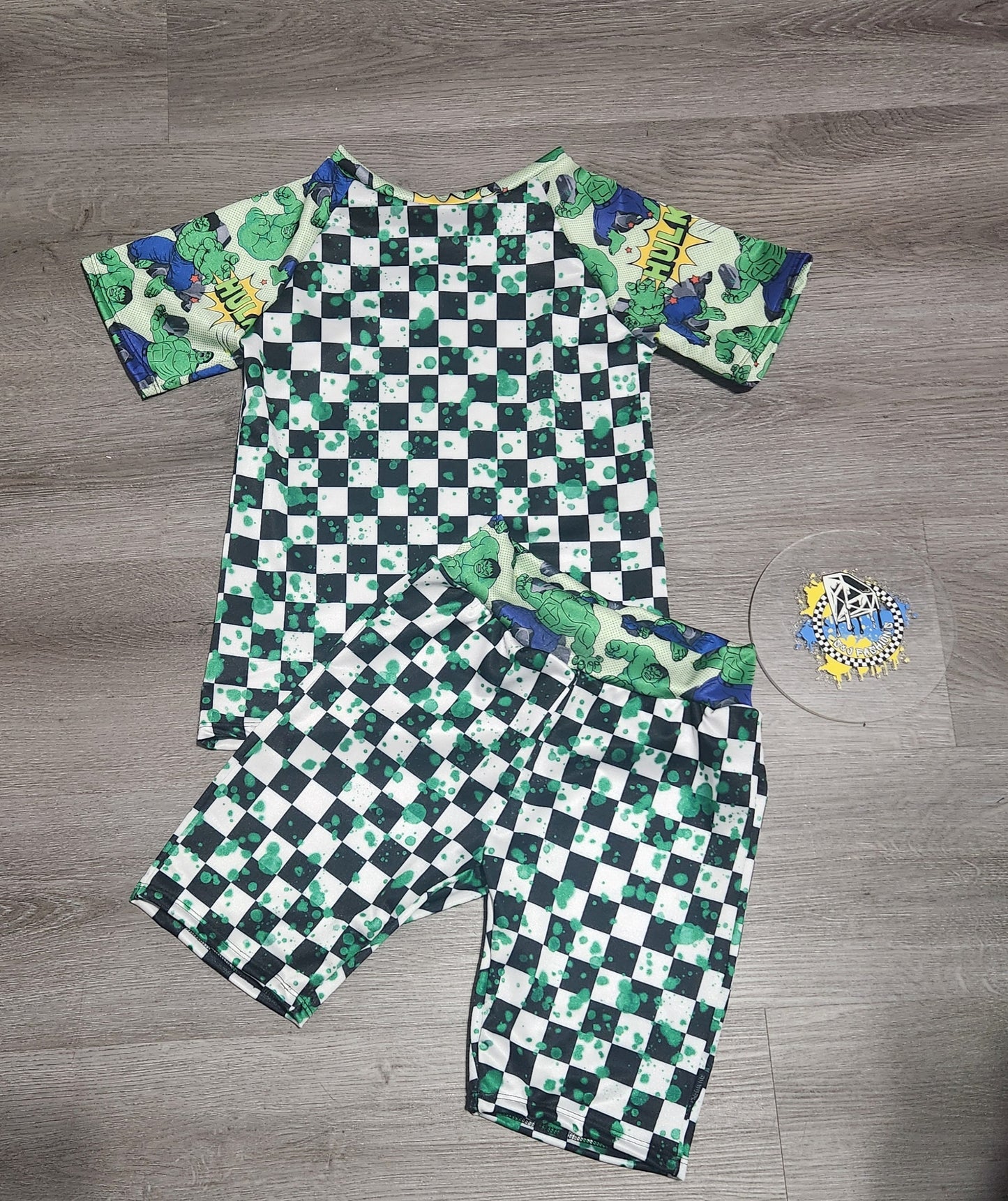 Green Acid Checker Handmade