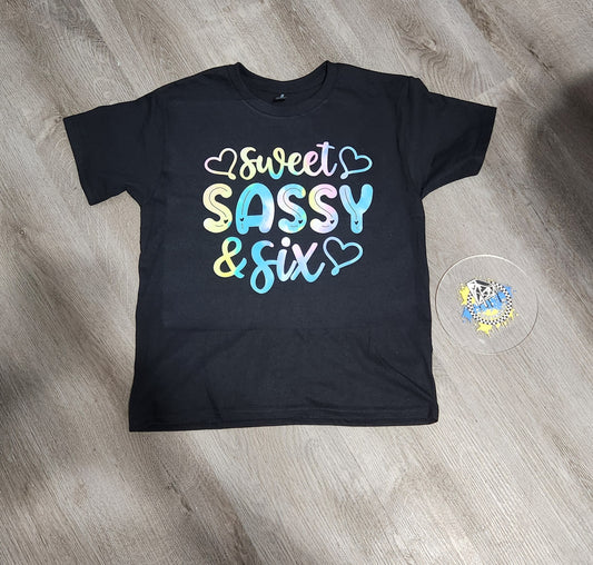 Sweet Sassy & Six Birthday Girls Shirt