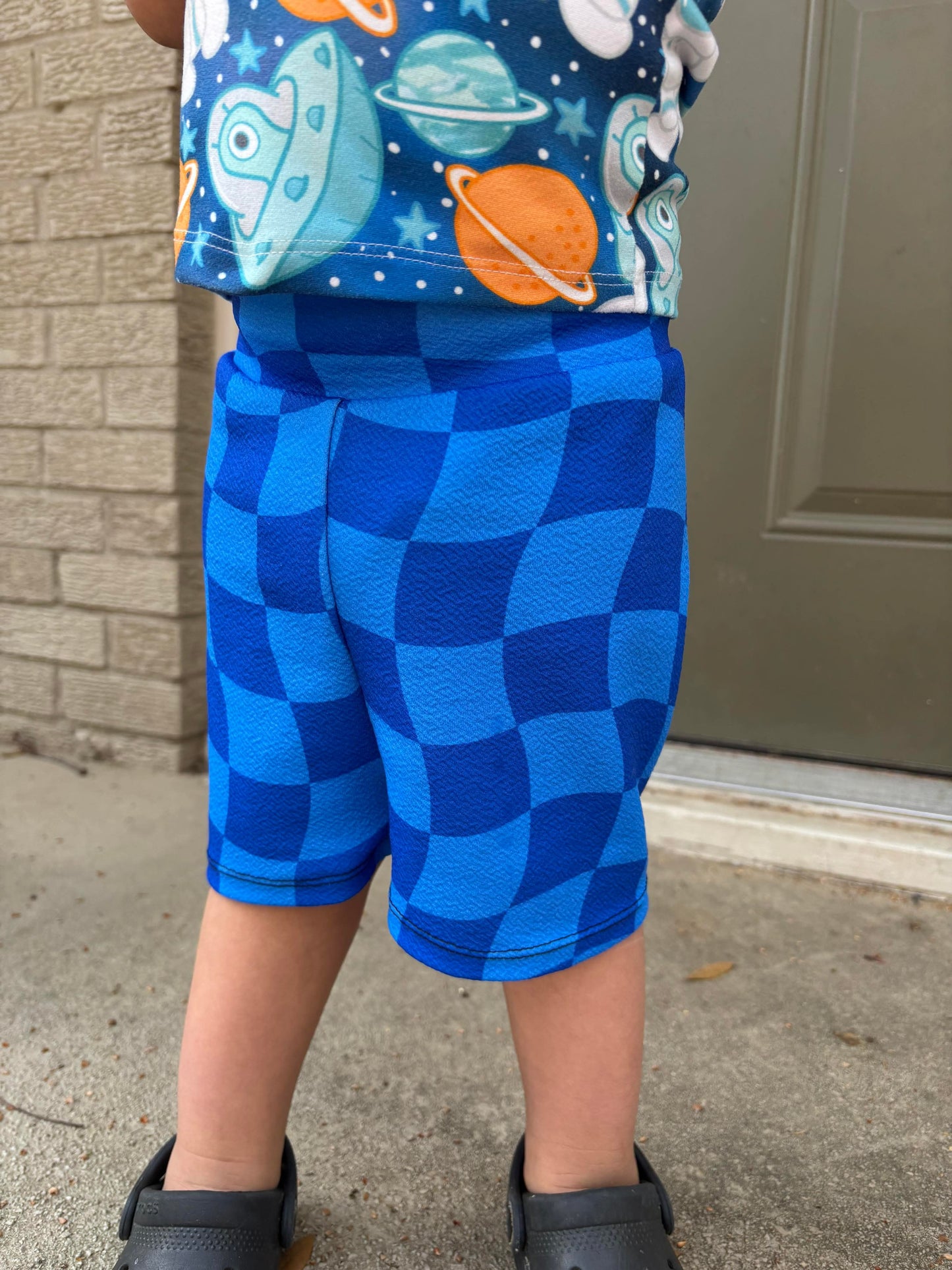 Blue Wavy Checker Handmade