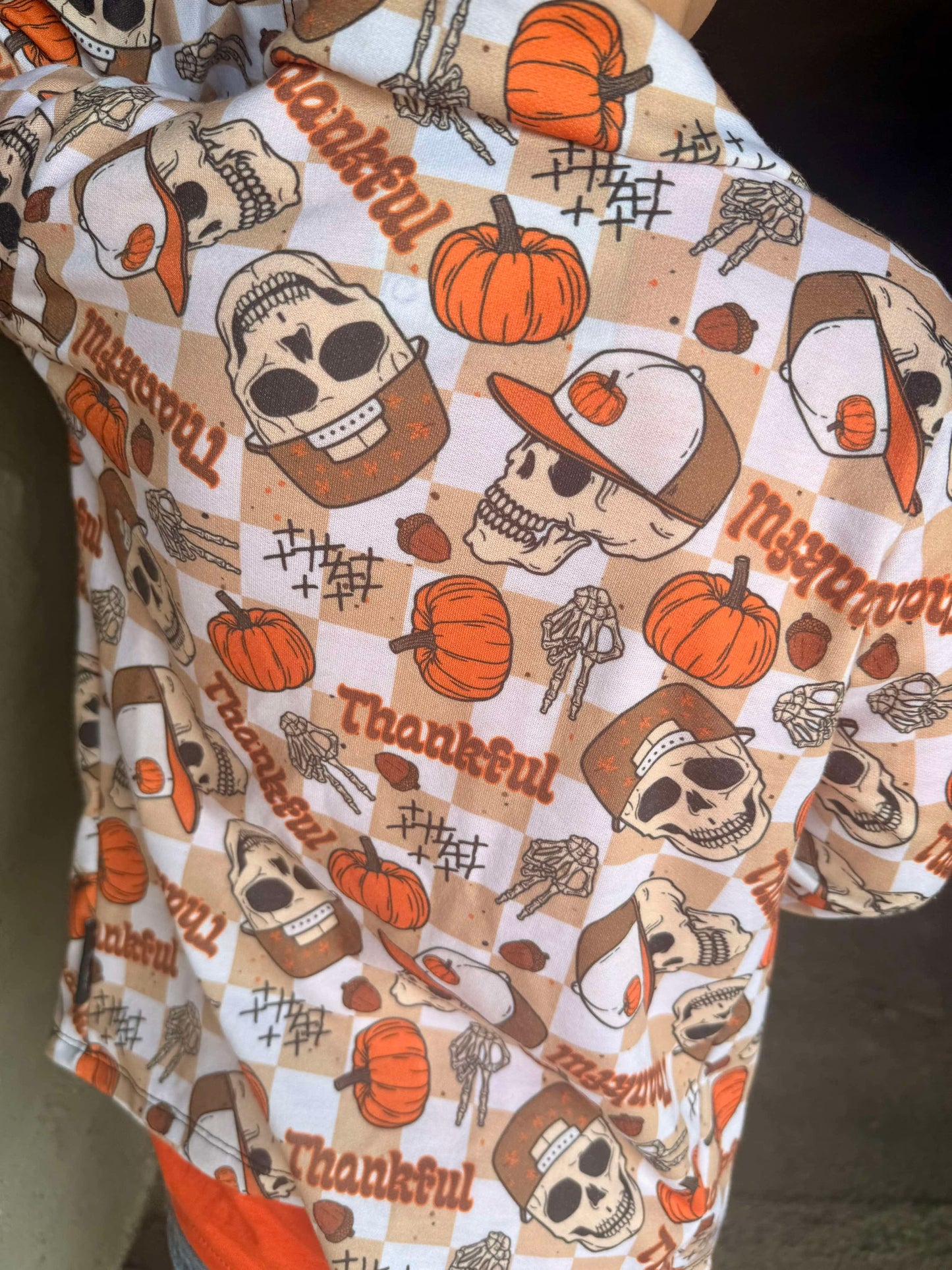 Skull Thankful Fall Handmade
