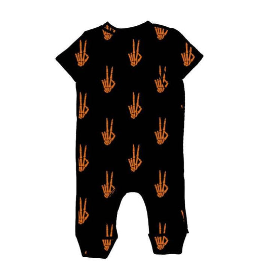 Orange Peace Skull Hand Halloween Handmade