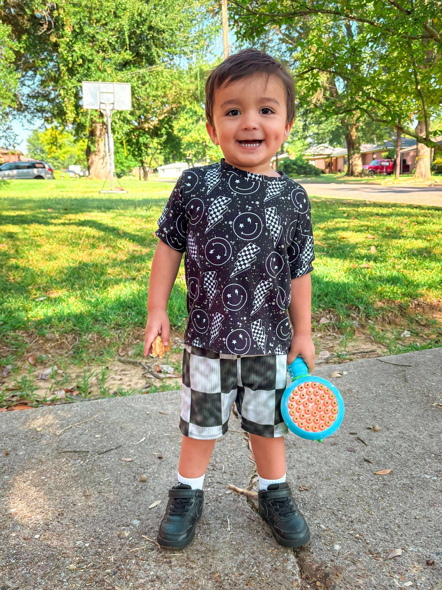 Smiley Bolts Punk Checker Handmade