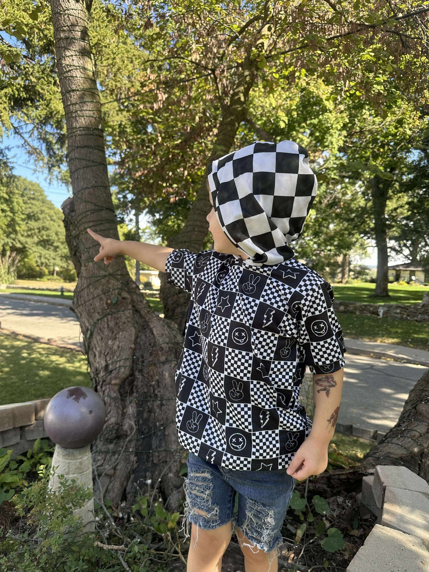 Square Punk Checker Handmade