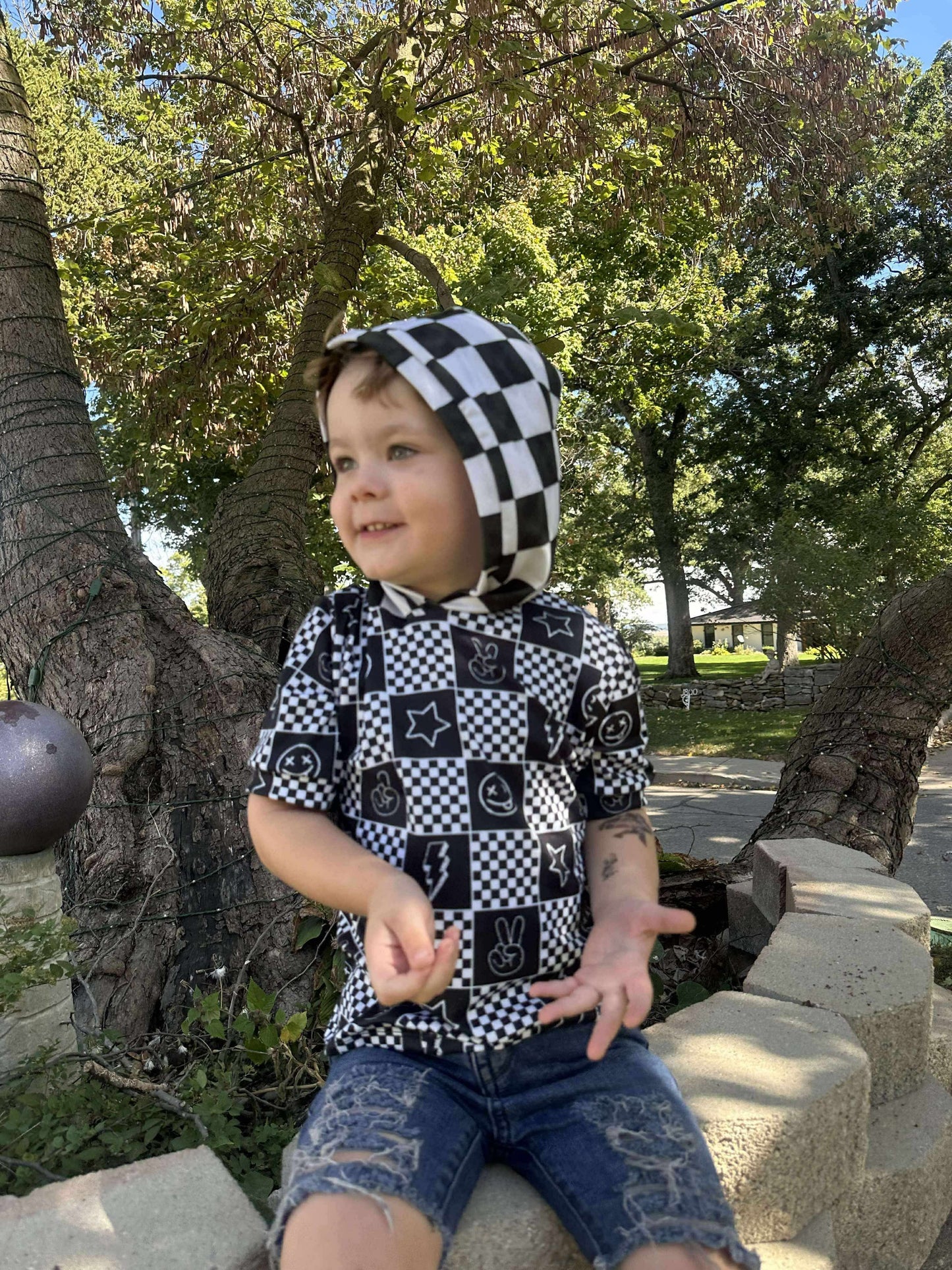 Square Punk Checker Handmade