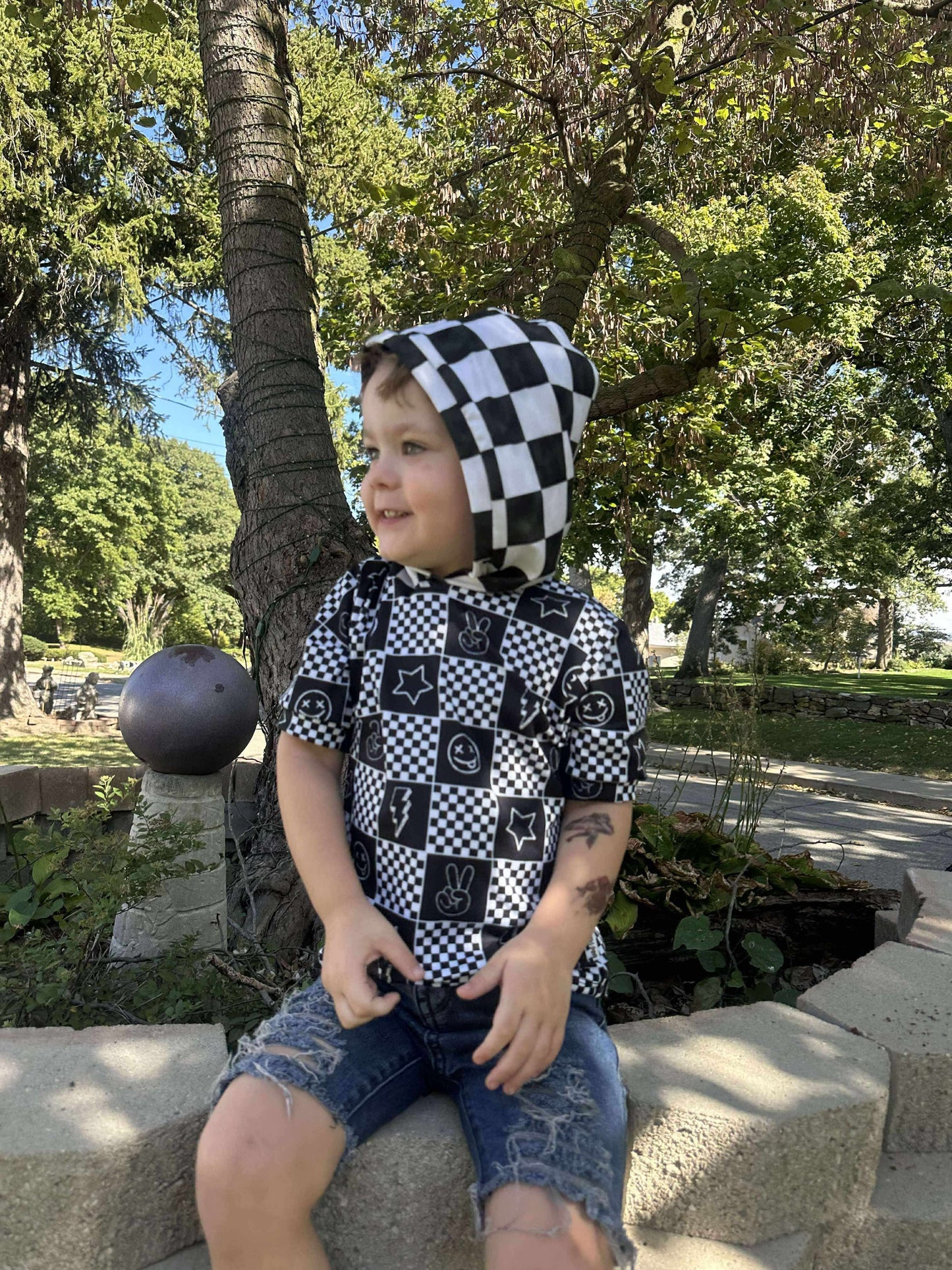 Square Punk Checker Handmade