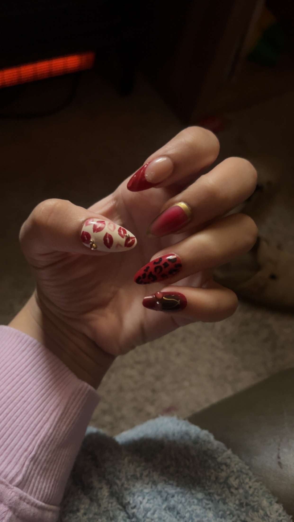 Cherry Lips Valentines Med Nails