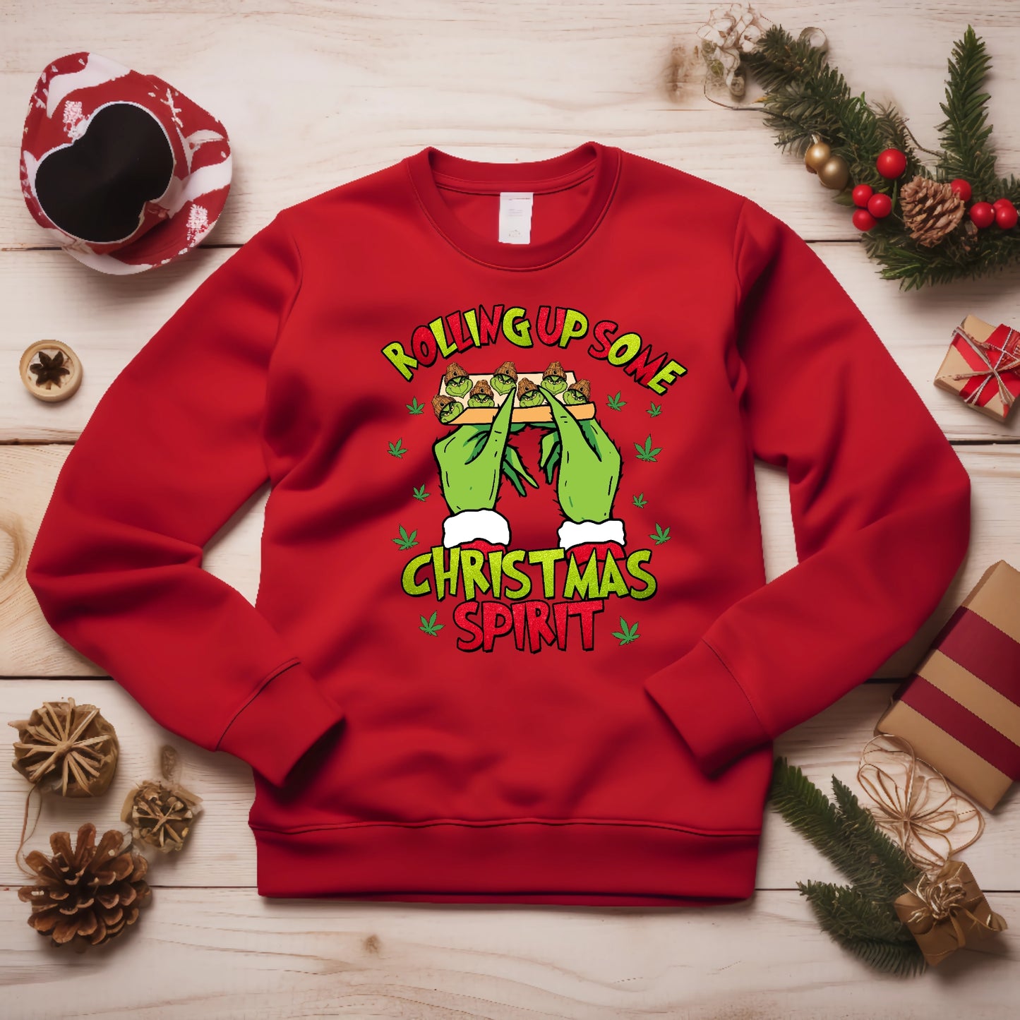 Rolling up some Christmas Spirit Ladies Shirt Mens Shirt