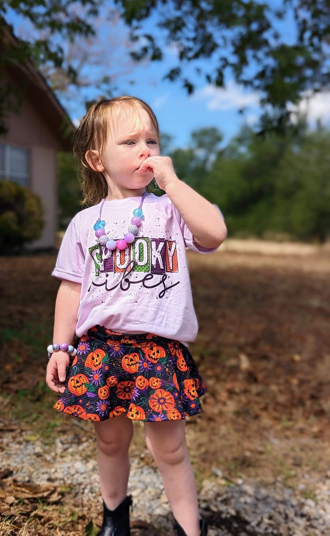 Spooky Vibes Halloween Girls Shirt Ladies Shirt Boys Shirt