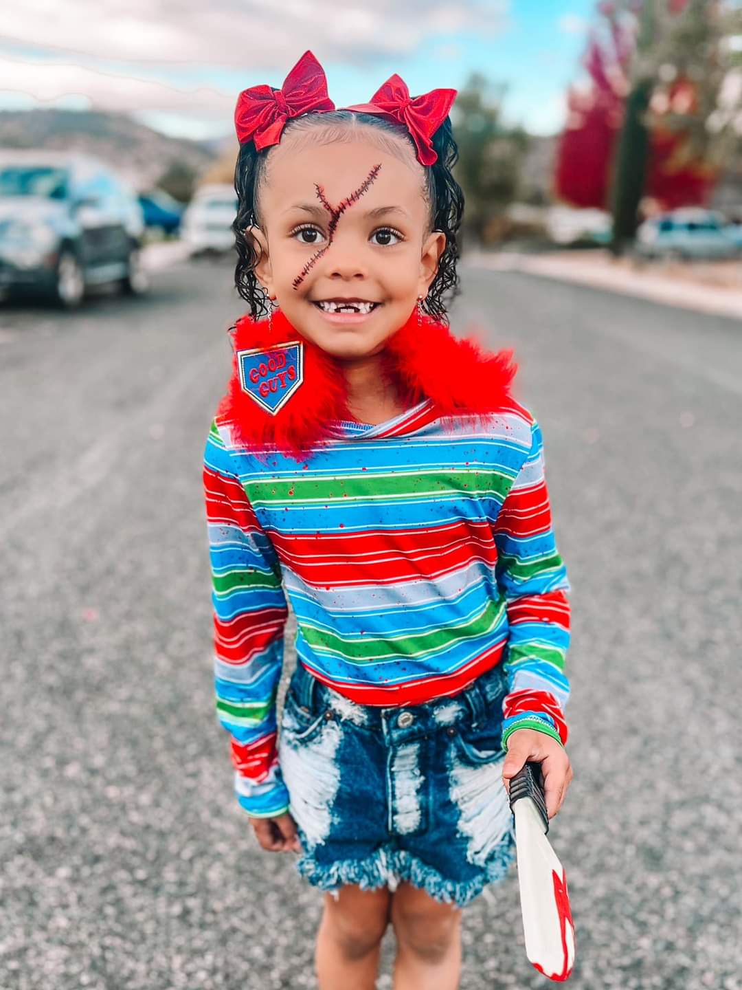 Chucky Stripes Halloween Handmade