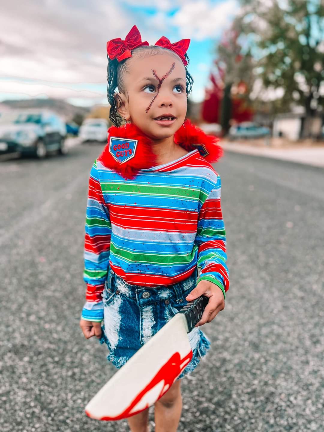 Chucky Stripes Halloween Handmade