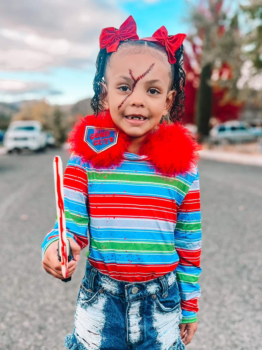 Chucky Stripes Halloween Handmade
