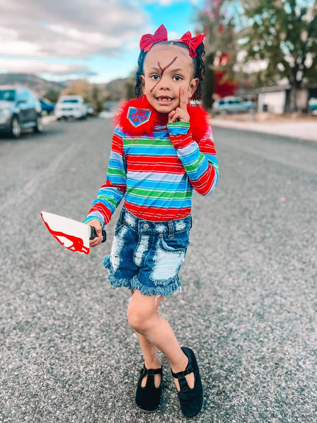 Chucky Stripes Halloween Handmade