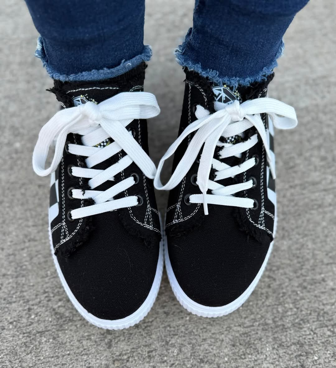Ladies Black Checker Shoes