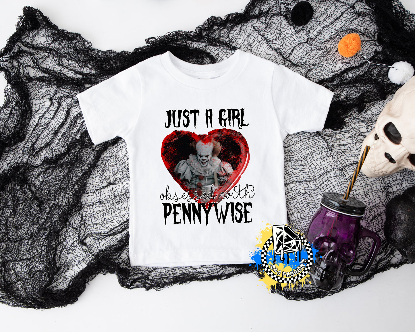 Just A Girl Obsessed with Pennywise Halloween Girls Shirt Ladies Shirt