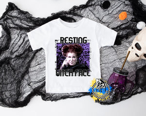 Hocus Pocus Resting Witch face Halloween Girls Shirt