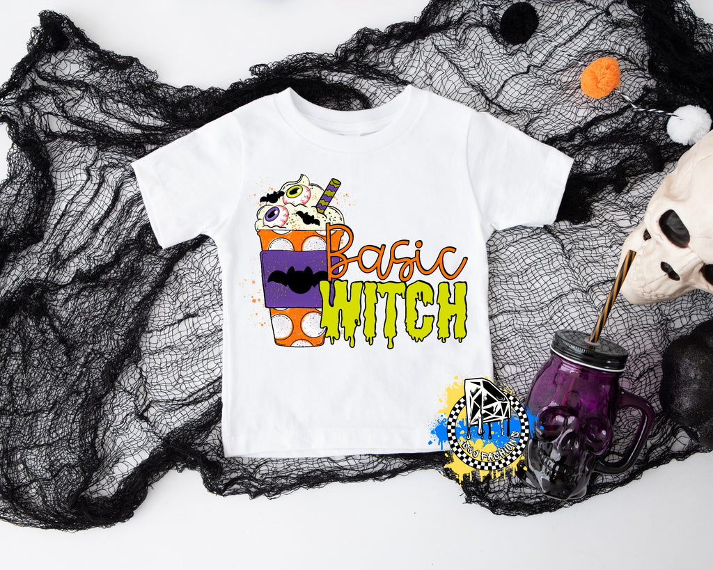 Basic Witch Halloween Girls Shirt Ladies Shirt