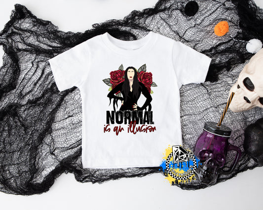 Addams Family Normal is an illusion Halloween Ladies Shirt Girls Shirt