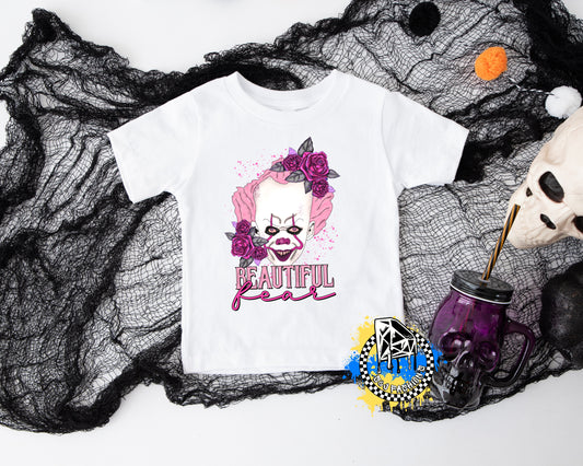 Pennywise it Beautiful Fear Halloween Ladies Shirt Girls Shirt