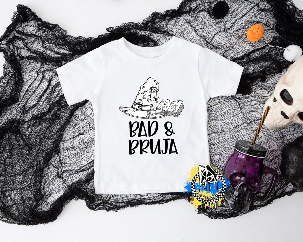 Bad & Bruja Halloween Girls Shirt Ladies Shirt