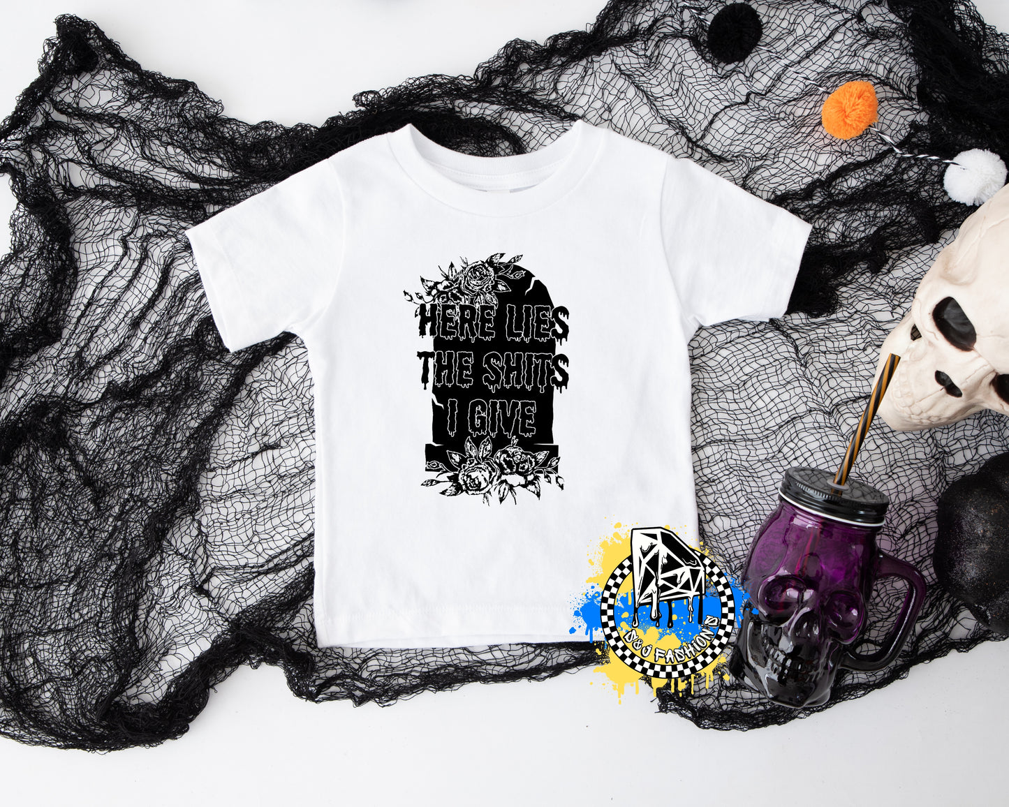 Here Lies The Shits I Gave Halloween Ladies Shirt Girls Shirt