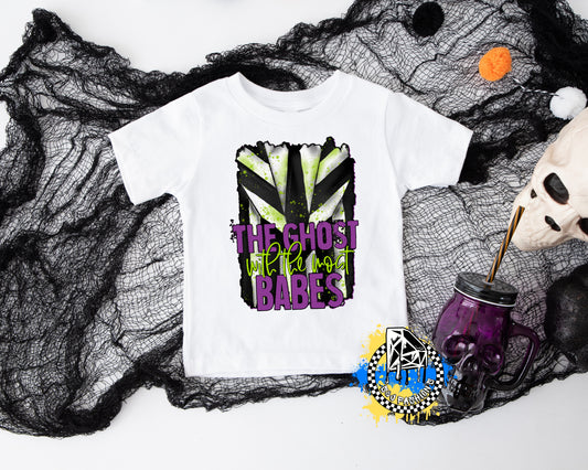 The Ghost With The Most Babes Beetlejuice  Halloween Girls Shirt Boys Shirt