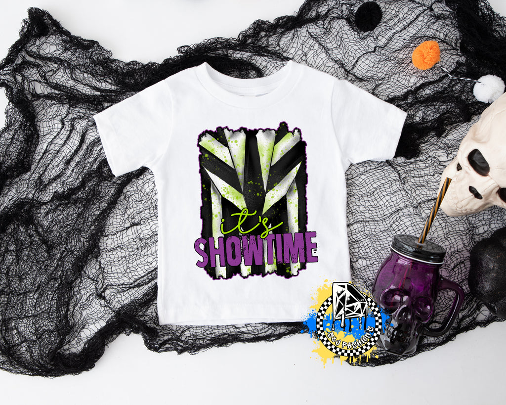 It's showtime Beetlejuice  Halloween Girls Shirt Boys Shirt