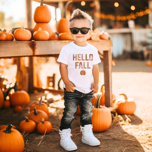 Hello Fall Ladies Shirt Girls Shirt Boys Shirt