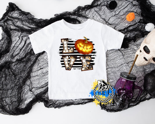 Love Pumpkin Halloween Girls Shirt Boys Shirt