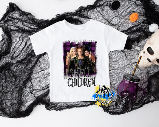 I Smell Children Hocus Pocus  Halloween Girls Shirt Ladies Shirt