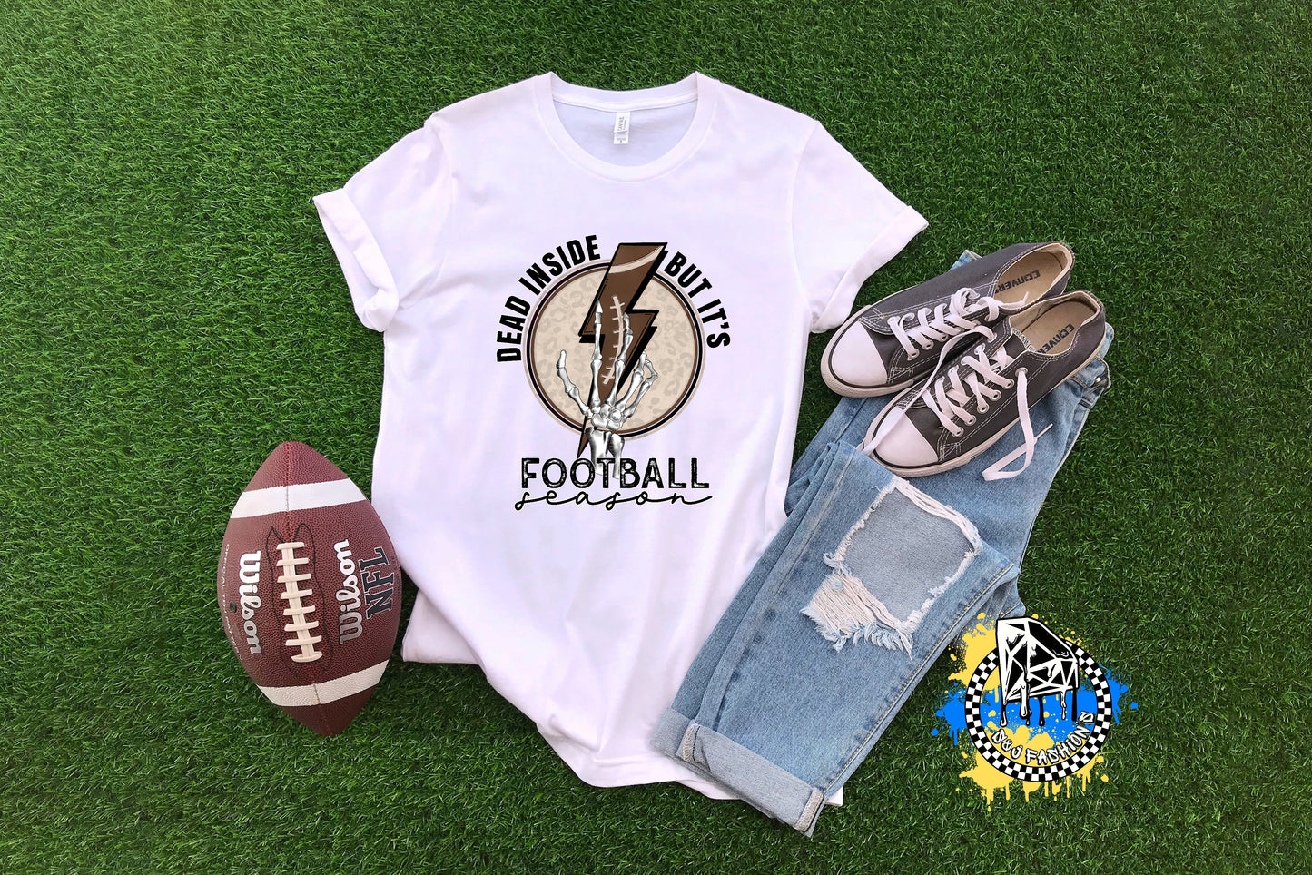 Dead Inside But It's Football Season Ladies Shirt