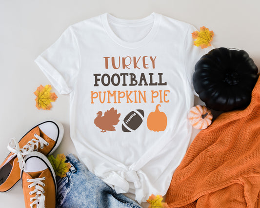 Turkey Football Pumpkin Pie Girls Shirt Boys Shirt Fall