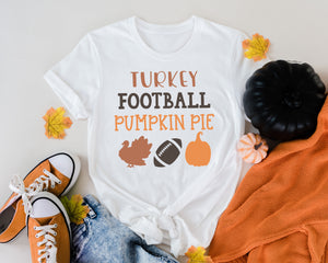 Turkey Football Pumpkin Pie Girls Shirt Boys Shirt Fall