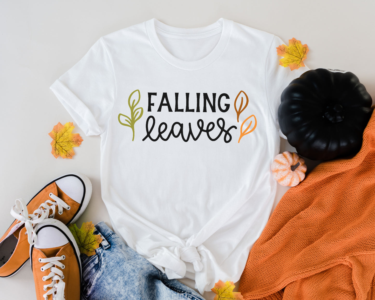 Falling Leaves Girls Shirt Boys Shirt Thanksgiving Fall