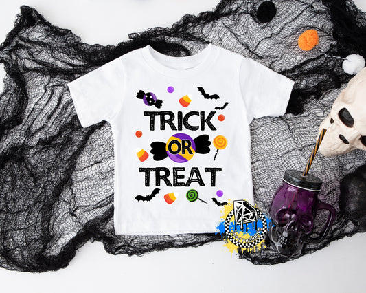 Trick or Treat Halloween Girls Shirt Boys Shirt