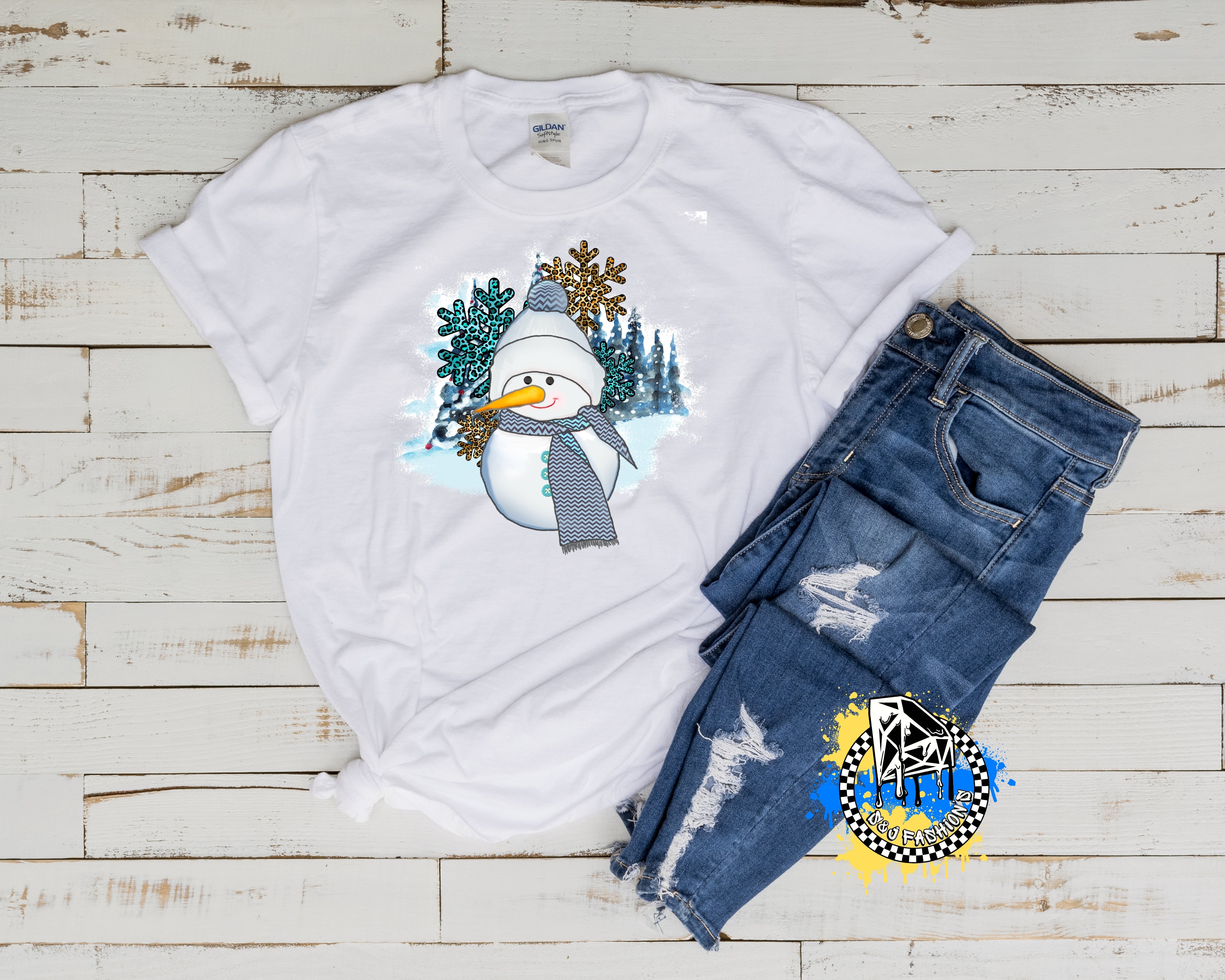 Snowman Winter Ladies Shirt Girls Shirt Boys Shirt Men's Shirt