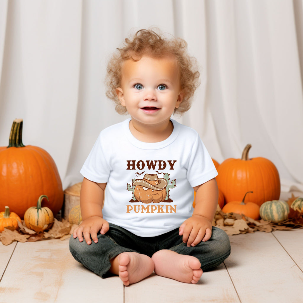 Howdy Pumpkin Fall Halloween Ladies Shirt Girls Shirt Boys Shirt